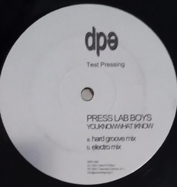 Press Lab Boys* : You Know What I Know (12", TP)