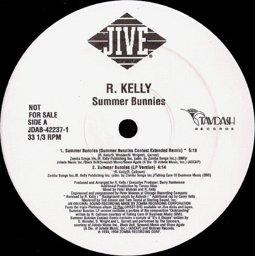 R. Kelly : Summer Bunnies (12", Single, Promo)