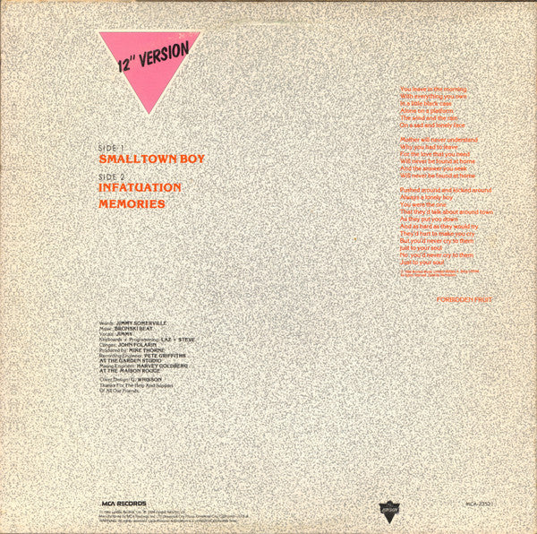 Bronski Beat : Smalltown Boy (12", Glo)