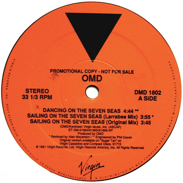 OMD* : Sailing On The Seven Seas (12", Single, Promo)