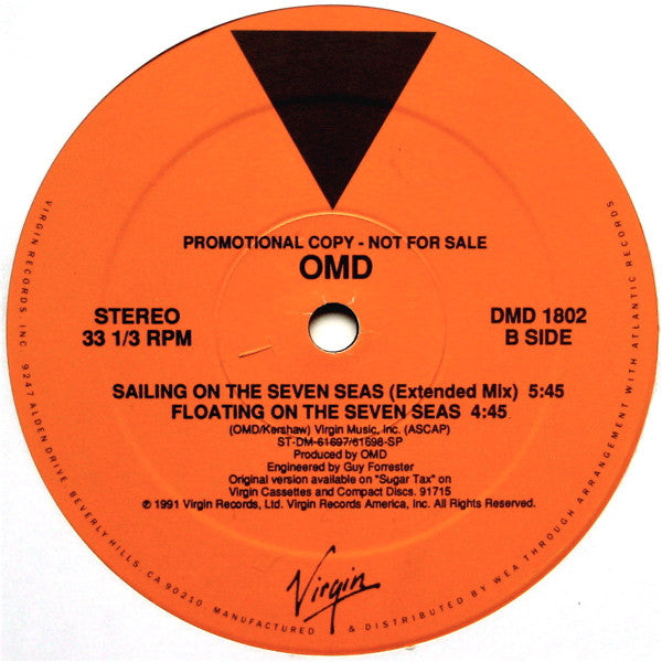 OMD* : Sailing On The Seven Seas (12", Single, Promo)