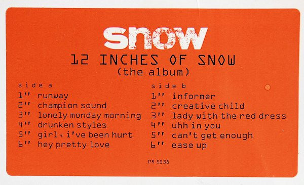 Snow (2) : 12 Inches Of Snow (LP, Album, Promo)