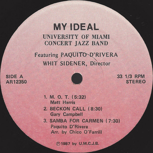 The University Of Miami Concert Jazz Band : My Ideal (LP, Album)