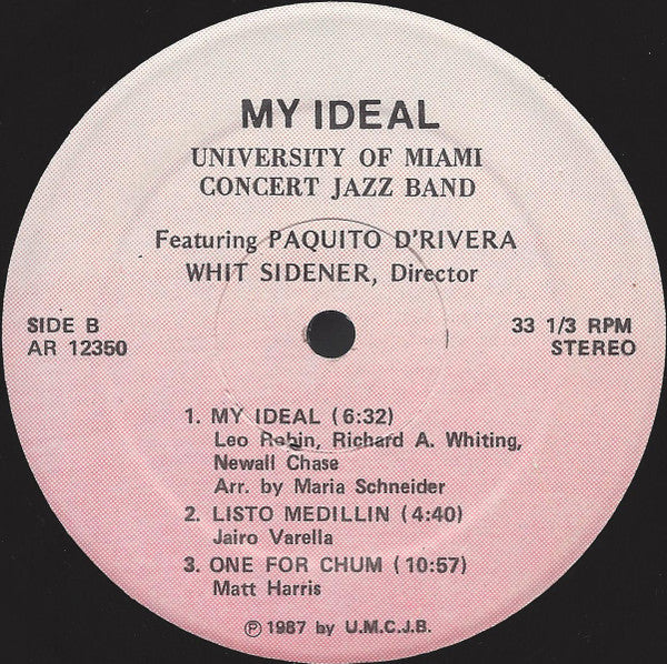The University Of Miami Concert Jazz Band : My Ideal (LP, Album)