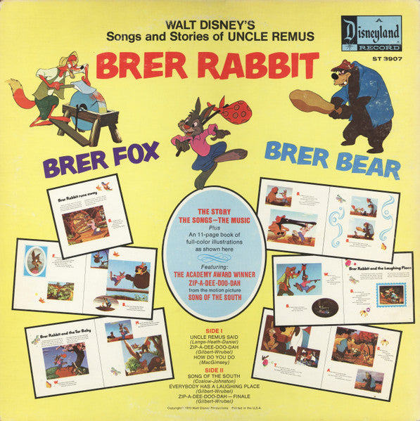 Uncle Remus (4) : Songs And Stories Of Uncle Remus (LP, Album, RE)