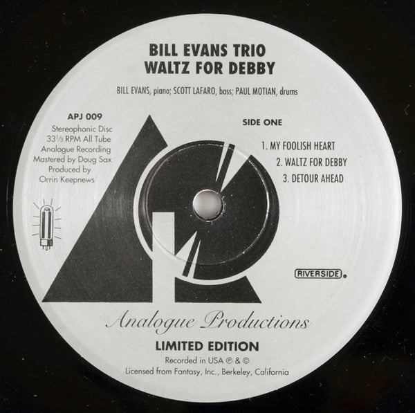 Bill Evans Trio* With Scott LaFaro, Paul Motian : Waltz For Debby (LP, Album, Ltd, Num, RE, 180)