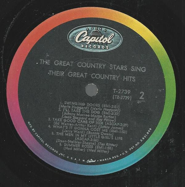 Various : The Great Country Stars Sing Their Great Country Hits (LP, Comp, Mono)