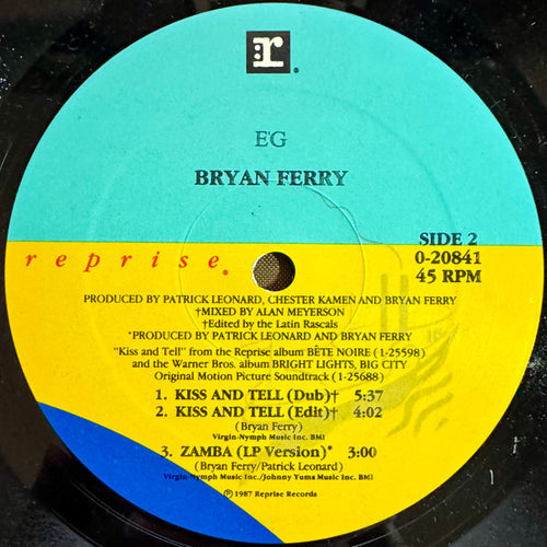 Bryan Ferry : Kiss And Tell (12", Maxi, Gen)