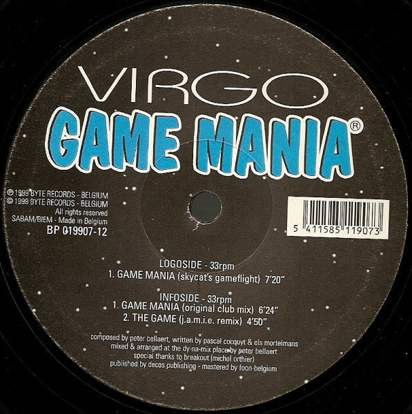 Virgo (2) : Game Mania (12")