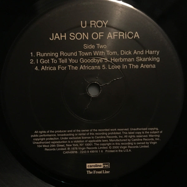 U-Roy : Jah Son Of Africa (LP, Album, RE)