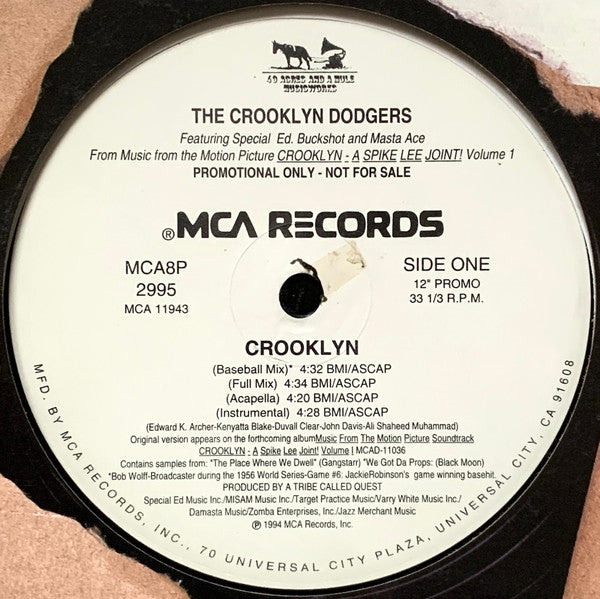 The Crooklyn Dodgers* Featuring Special Ed . Buckshot And Masta Ace : Crooklyn (12", Promo)