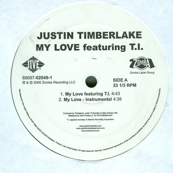 Justin Timberlake Featuring T.I. : My Love (12", Single)