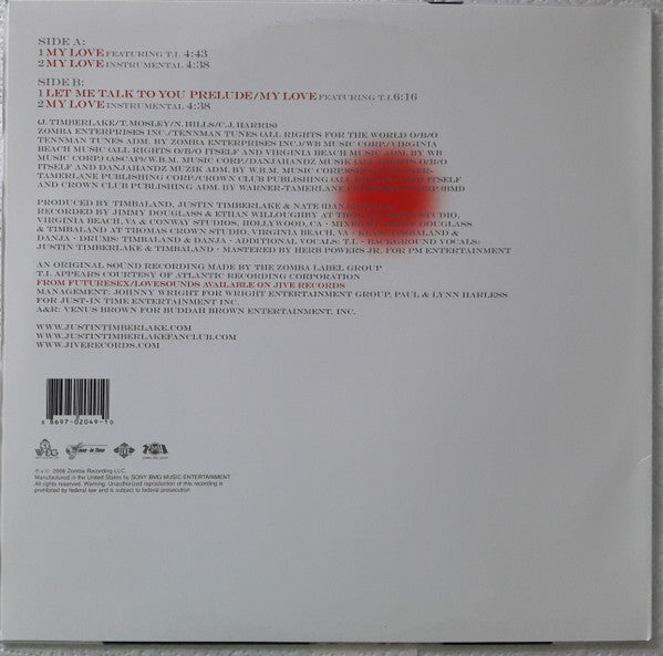 Justin Timberlake Featuring T.I. : My Love (12", Single)
