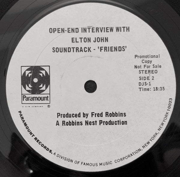 Elton John : An Open-Ended Interview With Elton John (LP, Promo, Transcription)
