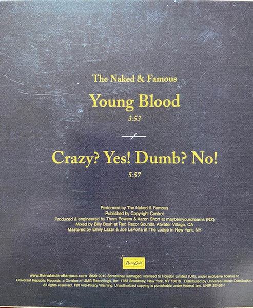 The Naked & Famous* : Young Blood (7", Single)